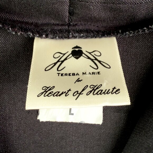 TEREBA MARIE Black Fit & Flare Dress L DK Cottagecore Goth Romance Aesthetic - Picture 4 of 10